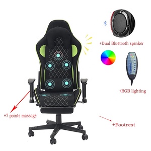 Romania giá rẻ scaun de chơi game ghế màu xanh lá cây massage Bluetooth Loa LED Ergo nâng <span class=keywords><strong>Elite</strong></span> đua ghế mẫu miễn phí vận chuyển - Product Image 1