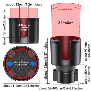 Portavasos Expandible para Coche, Organizador de Bebidas, Fácil Instalación, Universal, Base Ajustable Integral, Grande - Product Image 5