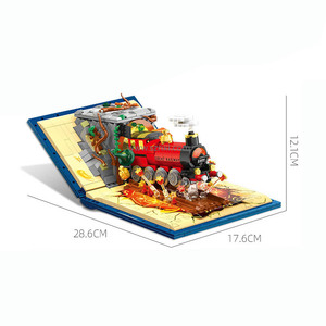 Jie Star 9059 <span class=keywords><strong>Livre</strong></span> <span class=keywords><strong>Pop</strong></span>-<span class=keywords><strong>up</strong></span> Train Express Créativité Briques Assemblage Modèle Jouets pour Enfants Cadeau d'Anniversaire Ensembles de Blocs de Construction - Product Image 5