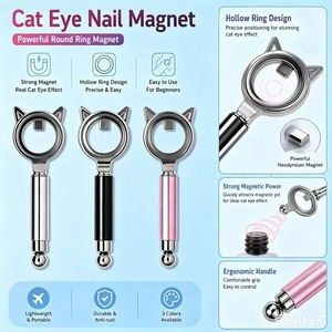 Herramienta Magnética 3D para Uñas con Orejas de Gato, Efecto Ojo de Gato Hueco para Manicura con Gel Magnético, Línea Francesa, Efecto Aurora, Imán para Arte de Uñas - Product Image 6