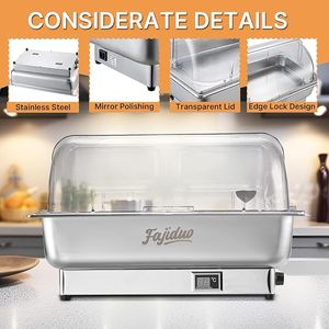 Pentola Elettrica da 7L con Coperchio Arrotolabile, 600W, Temperatura Regolabile, per Casa, Hotel, Catering e Feste - Product Image 5