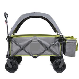 Carro de playa plegable portátil para niños, sombrilla para acampar y caminar, remolque plegable con techo - Product Image 1