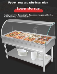 Commerciale elettrico riscaldato 6 '4 ''piccolo cibo caldo coperchio in vetro acciaio inox tavolo isolante cibo SteelFast per Porridge caldo - Product Image 6