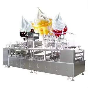 Máquina multifuncional para hacer helados/línea de producción de conos de helado/máquina para hacer llenado de helados de cono de taza de chocolate