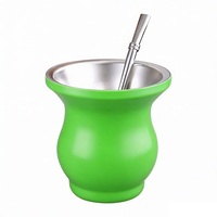 Vente en gros de gobelets à yerba mate en acier inoxydable à double paroi de 300 ml, en acier inoxydable 18/8