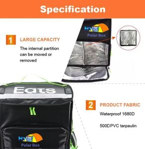 Sac de livraison isotherme imperméable Uber 2026 pour plats à emporter, sac à pizza en PVC 500D, sac à dos Uber - Product Image 3