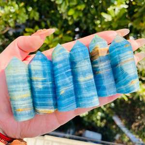 Piedra de Reiki de Alta Calidad para Sanación, Cristal Energético, Ónix Azul Pulido, Varita en Punta, Torre para Meditación - Product Image 3