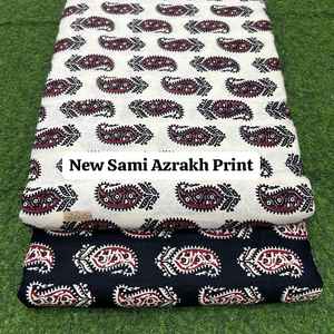 Handcrafted Sami Azrakh Print Cotton Fabric Classic Indian Pattern Perfect for Kurti <b>Suit</b> Saree Blouse Making - Product Image 2