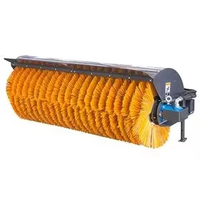 Winkelbesen, Hydraulisch Verstellbarer Winkelkehrbesen-Aufsatz, Passend für Kompaktlader & Baggerlader, Ganzjährig für Schnee, Sand & Laub