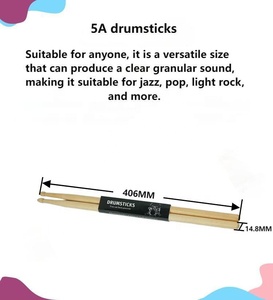 Bacchette per Batteria in Legno d'Acero Premium 7A 5A |   Bacchette Professionali per Batteria per Principianti e <span class=keywords><strong>Musicisti</strong></span> - Product Image 4