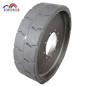 Pneu plein Topower 25x7 sur jante en acier pour nacelle élévatrice à ciseaux JLG E450, numéro de pièce JLG 1001110775 - Product Image 1