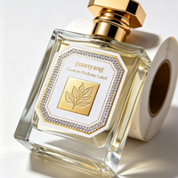 Étiquette en métal dorée à chaud pour emballage de flacon de parfum, étiquette 3D en relief, étiquette personnalisée de luxe pour flacon de parfum