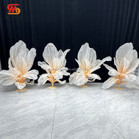 Décoration de table pour fête, maison, bureau, hôtel, nouveau produit, fleurs artificielles en gaze blanche, centres de table pour mariage