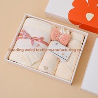 Venta Directa de Fábrica, Juego de Toallas de Baño de Tres Piezas de Felpa de Coral de Secado Rápido para Adultos, Caja de Regalo, Diseño Sólido, Tejido Liso, Logotipo Personalizado