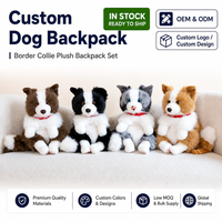 Sac à dos en peluche Border Collie mignon, cadeau d'anniversaire pour filles, souvenir pour enfants, personnalisable, directement de l'usine, petit MOQ, échantillon
