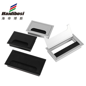 Caja de gestión de cables de aleación de aluminio, cubierta cuadrada para escritorio con tapa abatible para la organización de cables de oficina - Product Image 3