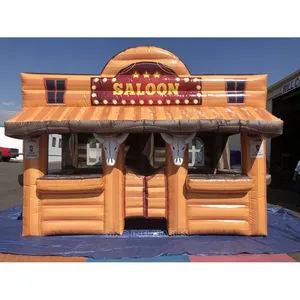 6x4m west wild inflatable saloon bar with bottle holders for backyard partis from China inflatable pub factory