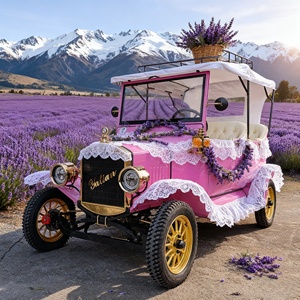 Réplique de <span class=keywords><strong>voiture</strong></span> électrique modèle T, véhicule de tourisme classique vintage pour les champs de lavande - Product Image 3