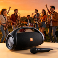 BOOMBOX Speaker Bluetooth Tahan Air Daya Tinggi Suara Berkualitas Tinggi Kaya Suara  Dilengkapi Mikrofon