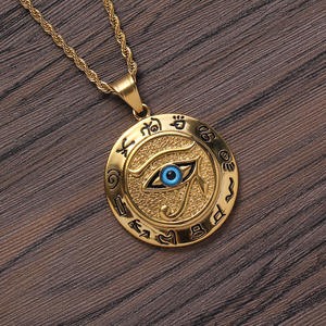 Collar Largo de Acero Inoxidable con Colgante de <span class=keywords><strong>Ojo</strong></span> de Horus <span class=keywords><strong>Egipcio</strong></span>, <span class=keywords><strong>Amuleto</strong></span> Wicca para Bodas, Aniversarios y Fiestas - Product Image 5