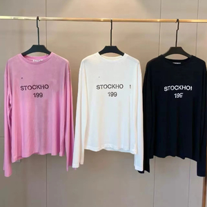 T-Shirt Personalizzata all'Ingrosso, Moda Streetwear in <span class=keywords><strong>Cotone</strong></span> con Stampa Grafica, Effetto Vintage, Manica Lunga per Uomo - Product Image 1