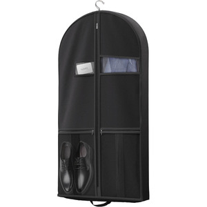 Bolsa de Viaje para Ropa de 43 Pulgadas con Bolsillo con Cierre para Accesorios, Bolsa Resistente para Trajes, Esmoquin, Vestidos y Abrigos, Negra - Product Image 1