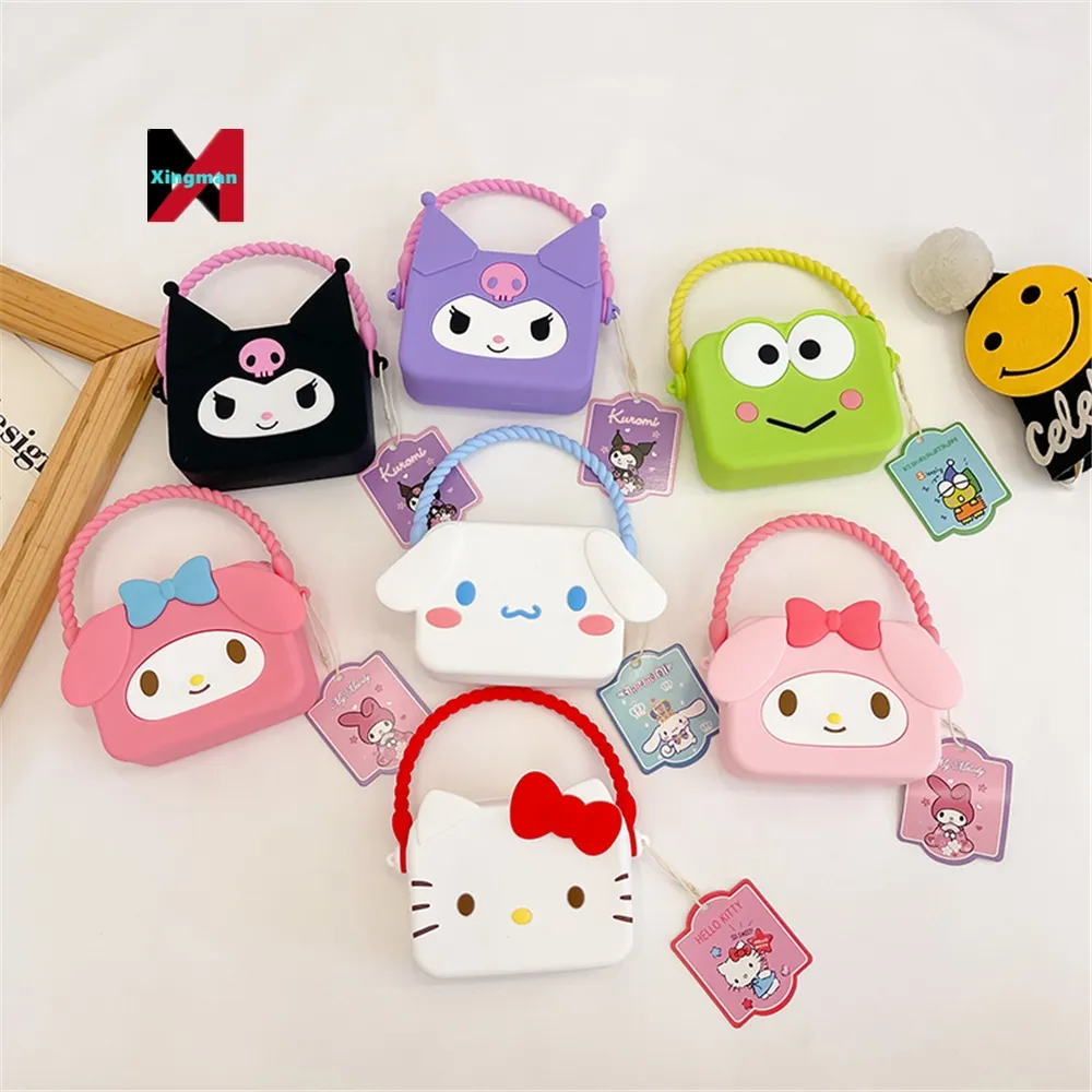 Sanrio tas silikon kreatif anak-anak, tas kecil Mini dompet koin portabel gaya Barat dan laki-laki baru