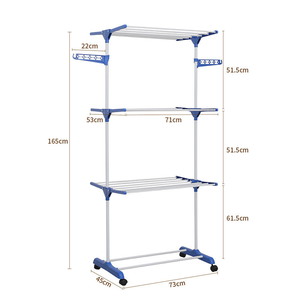 Séchoir à linge pliable 3 niveaux FCL avec ailes latérales, robuste pour intérieur et <span class=keywords><strong>extérieur</strong></span>, vente en gros - Product Image 3