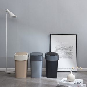 Square Flip Lid Waste Bin 25L Kitchen Bathroom Indoor Use Nordic Golden Sky Grey Black - Product Image 4
