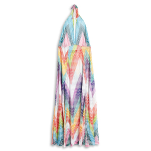 Fabricante Chinês de Kaftan de Praia Longo com Estampa Animal de Seda, Vestido de Praia Sexy com Decote V Profundo para Mulheres - Product Image 5