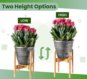 <span class=keywords><strong>Support</strong></span> de plante d'intérieur réglable en bois de bambou de 14 pouces de haut pour 8-12 pouces de <span class=keywords><strong>large</strong></span> Pots de jardinière de taille moyenne à grande Supports de stockage en direct - Product Image 4
