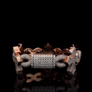 Moissanite <b>Charm</b> <b>Bracelet</b> in 925 Sterling <b>Silver</b> Link Chain Hip Hop Fashion Jewellery Unisex Gift Accessory - Product Image 4