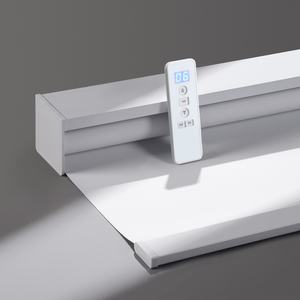 Natürliche Gewebte Elektrische Jalousien für Außenbereich mit Fernbedienung, Automatische Smarte Fensterrollos ohne Schnüre mit Volant - Product Image 1