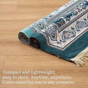 Alfombra de Oración Clásica con Patrón Floral Islámico, Tejida en Chenilla, Lavable, de Pelo Corto, Suave y Cómoda - Product Image 1