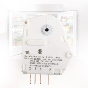 Minuteur de dégivrage AP2592907 pour réfrigérateurs Frigidaire, 120V, <span class=keywords><strong>6</strong></span> heures 21 <span class=keywords><strong>minutes</strong></span>, 215846604, compatible avec les réfrigérateurs et congélateurs - Product Image 1