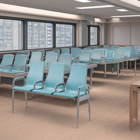 Chaises empilables modernes à 3 places avec structure en acier pour hôpitaux et écoles – Écologiques et économiques – Pack commercial