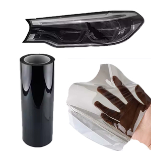 ฟิล์มกันรอยไฟหน้ารถยนต์ TPU แบบซ่อมแซมตัวเองได้ ป้องกันเหลือง เปลี่ยนสีได้ โปร่งใส สีม่วงอ่อน สีดำ ฟิล์ม PPF สำหรับสปอยเลอร์รถยนต์ ราคาขายส่ง - Product Image 1