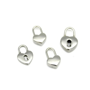 Colgante de candado de acero inoxidable en forma de corazón, accesorios de joyería DIY para pulseras y collares. - Product Image 3