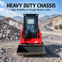 Peralatan Serbaguna EPA Diesel Mini Skid Steer Loader Transmisi Hidrolik Ban Lebar Aksesoris Skid Steer untuk Pekerjaan Kota