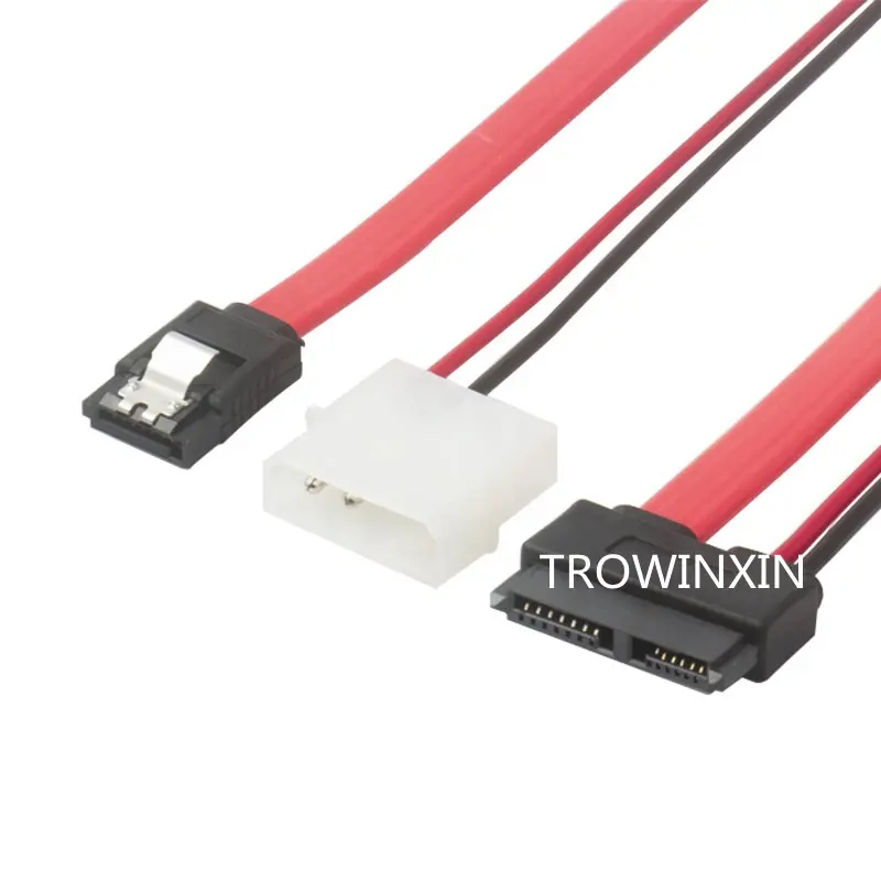 wholesale Sata Male to Female slimline Sata 13  7+6  pin Hdd Data Cable Ide Power Cable