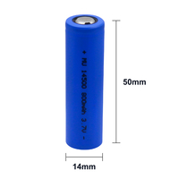 Baterai Lithium Ion Isi Ulang MU-14500 14500 3.7V 800mAh Grade A Bersertifikasi CE CB UL 300+ Siklus untuk Senter Speaker BT