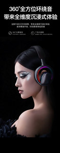 Casque supra-auriculaire à dos ouvert, écouteurs <span class=keywords><strong>sans</strong></span> <span class=keywords><strong>fil</strong></span> avec lumières RVB, son surround à 360 ° - Product Image 4