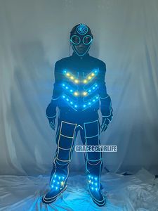 光ファイバーLEDストリップダンスコスチューム 電子発光ステージウェア ナイトクラブ バー パーティー用 蛍光ダンスウェア - Product Image 3