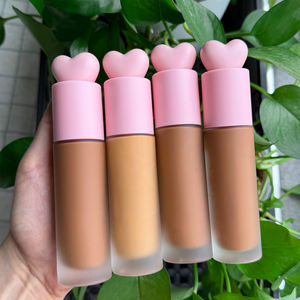 Flacon pompe givré brillant pour fond de teint Heart Cap, marque privée, 35 ml, 24 teintes, en stock - Product Image 1