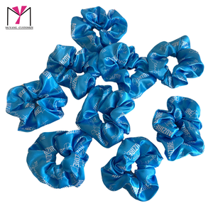 MUYANG Nouveauté : Chouchous Élastiques en Satin Colorés pour Femmes – Chouchous Bleus en Polyester/Coton - Product Image 4