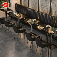 Vente en gros de meubles modernes en marbre pour hôtels et restaurants, canapé en cuir et métal, ensemble de tables et chaises pour cafés