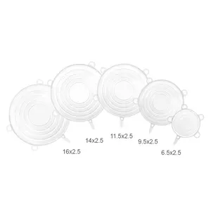 Tapas elásticas reutilizables de silicona de grado alimenticio