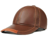 Gorra de béisbol unisex de cuero vintage con diseño de puntos y frutas, costuras en contraste de color, gorras deportivas para conducir