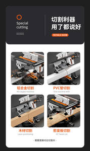 Sierra compuesta de doble propósito, sierra ingletadora para carpintería de 10 pulgadas, sierra de marco de <span class=keywords><strong>aluminio</strong></span>, cortadora de perfil de 45 grados - Product Image 4