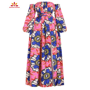 Robe longue à manches <span class=keywords><strong>longues</strong></span> et bustier sexy pour femme, style africain imprimé, taille haute, jupe fendue sur le côté, <span class=keywords><strong>robes</strong></span> Ankara, vente <span class=keywords><strong>en</strong></span> gros, collection <span class=keywords><strong>2021</strong></span> - Product Image 6